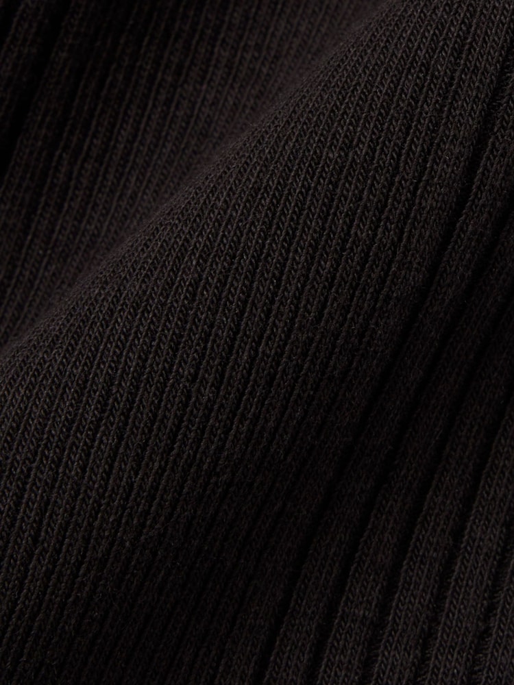 Lacoste Black Regular Fit Ribbed Cotton Polo Shirt - Image 8 of 8 Lacoste Black Regular Fit Ribbed Cotton Polo Shirt - Image 8 of 8