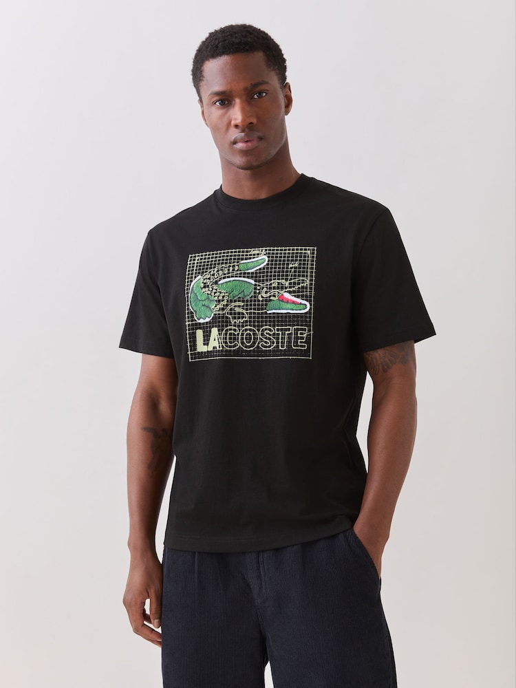 Lacoste Classic Fit Printed Cotton T-Shirt - Imagen 1 de 9