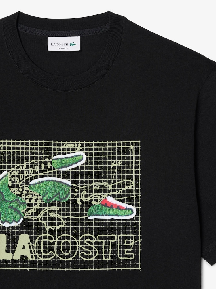 Lacoste Classic Fit Printed Cotton T-Shirt - Imagen 9 de 9