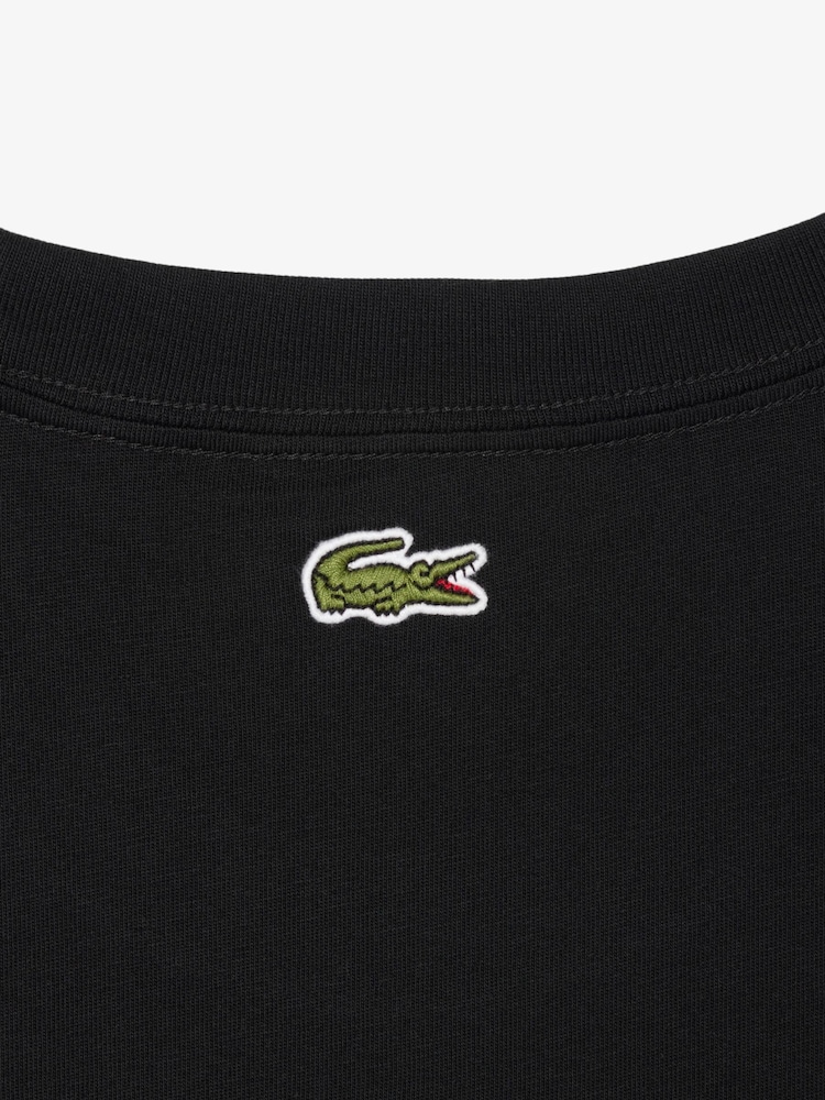 Lacoste Black Classic Fit Back Print and Embroidery Detail T-Shirt - Image 5 of 5