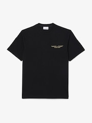Lacoste Black Classic Fit Back Print and Embroidery Detail T-Shirt - Image 6 of 10