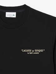 Lacoste Black Classic Fit Back Print and Embroidery Detail T-Shirt - Image 9 of 10