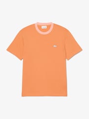 Lacoste Orange Classic Fit Colorblock Cotton T-Shirt - Image 6 of 8