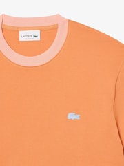 Lacoste Orange Classic Fit Colorblock Cotton T-Shirt - Image 7 of 8