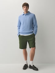 Lacoste Blue Classic Fit  Collar Ribbed Polo Shirt - Image 4 of 7