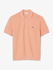Lacoste Orange Fine Knit Moss Stitch Cotton Polo Collar Polo Shirt - Image 5 of 7