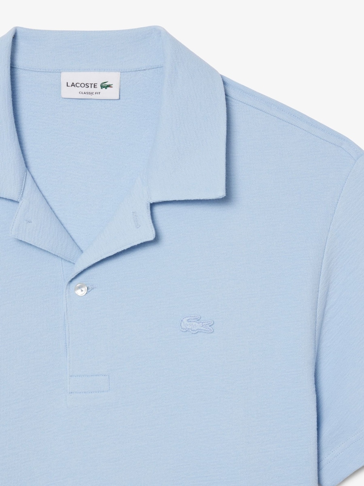 Lacoste Blue Jersey Open Neck Polo Shirt - Image 2 of 4