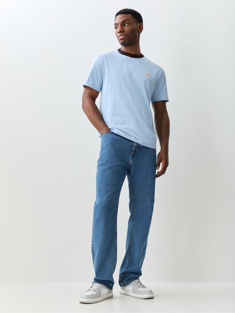 Lacoste Blue Classic Fit Colorblock Cotton T-Shirt - Image 2 of 7