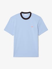Lacoste Blue Classic Fit Colorblock Cotton T-Shirt - Image 5 of 7