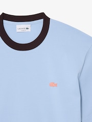 Lacoste Blue Classic Fit Colorblock Cotton T-Shirt - Image 6 of 7