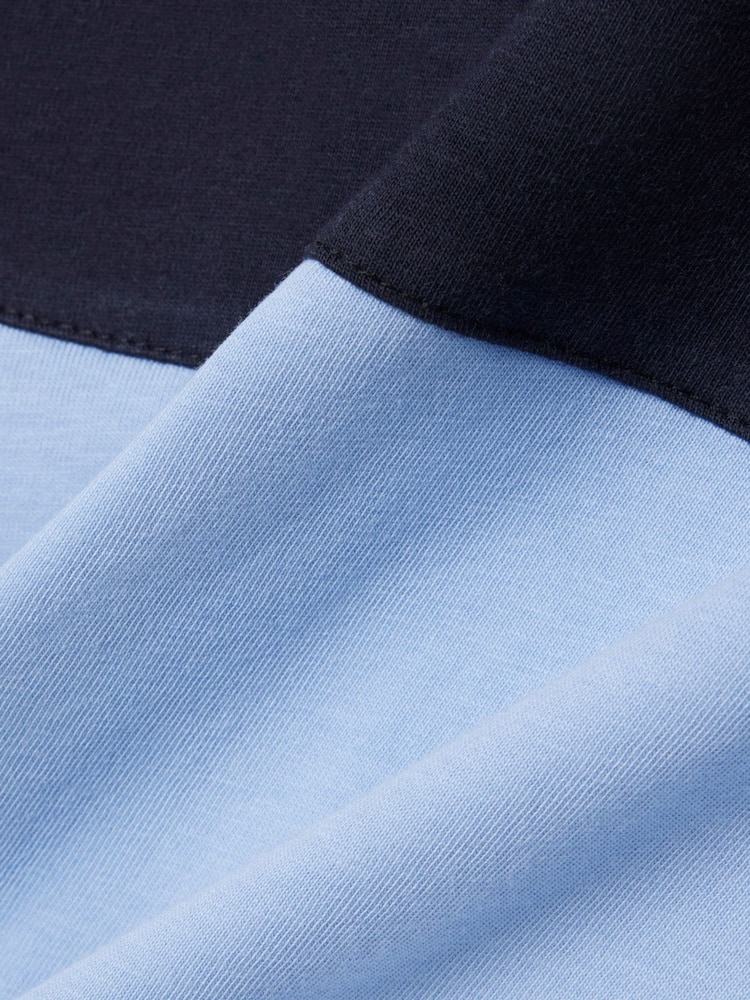 Lacoste Blue Classic Fit Colourblock Cotton T-Shirt - Image 7 of 7