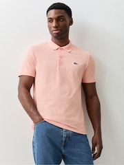 Lacoste Pink Regular Fit Ottoman Polo Shirt - Image 1 of 7