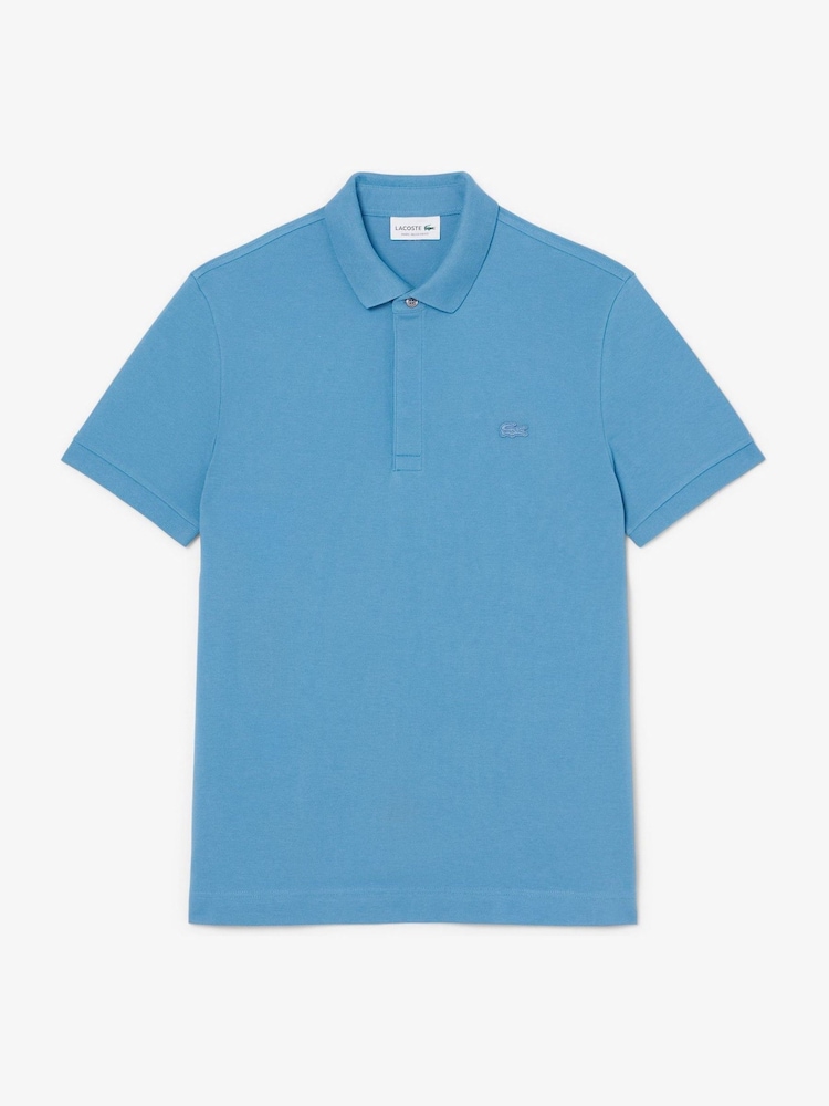 Lacoste Blue Regular Fit Paris Stretch Piqué Polo Shirt - Image 1 of 4