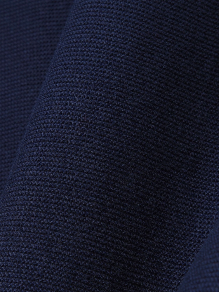 Lacoste Blue Fine Knit Moss Stitch Cotton Polo Collar Polo Shirt - Image 2 of 3