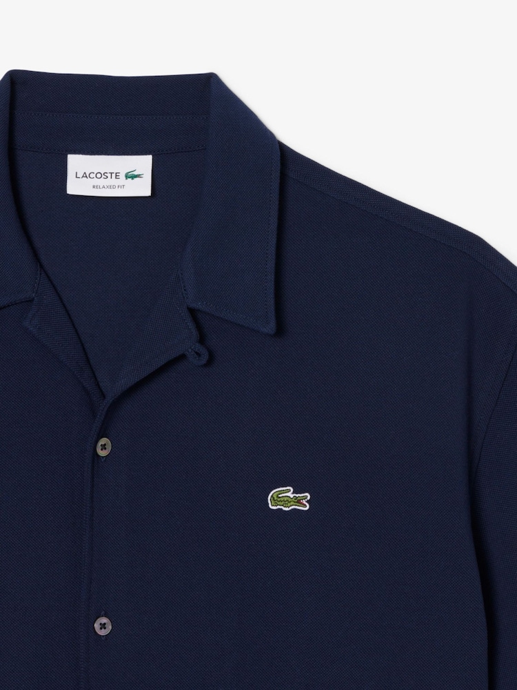 Lacoste Blue Relaxed Fit Short Sleeved Piqué Shirt - Image 7 of 7