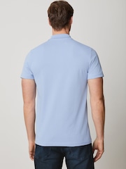 Lacoste Aqua Blue Regular Fit Cotton Blend Ottoman Polo Shirt - Image 3 of 7