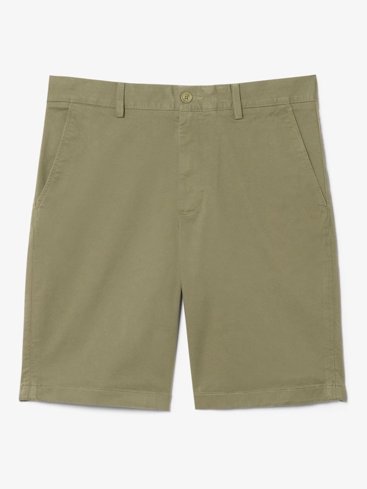 Lacoste Green Slim Fit Stretch Cotton Chino Bermuda Shorts - Image 1 of 5