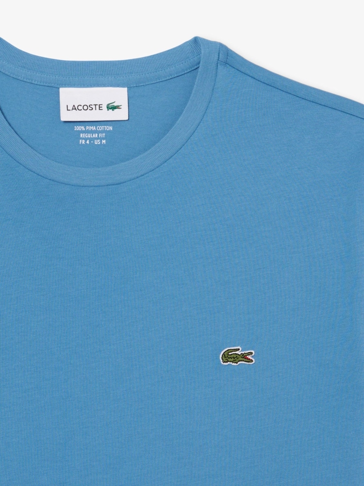 Lacoste Blue Cotton Pima T-Shirt - Image 2 of 3 Lacoste Blue Cotton Pima T-Shirt - Image 2 of 3