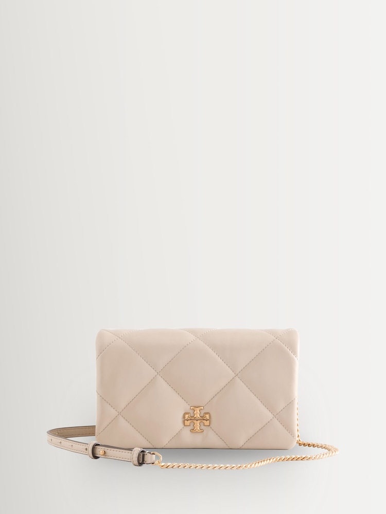 Tory Burch Cream Kira Diamond Quilt Chain Wallet - Image 1 of 1 Tory Burch Cream Kira Diamond Quilt Chain Wallet - Image 1 of 1