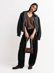 Tory Burch Dark Cocoa Kira Chevron Small Convertible Shoulder Bag - Image 2 of 5