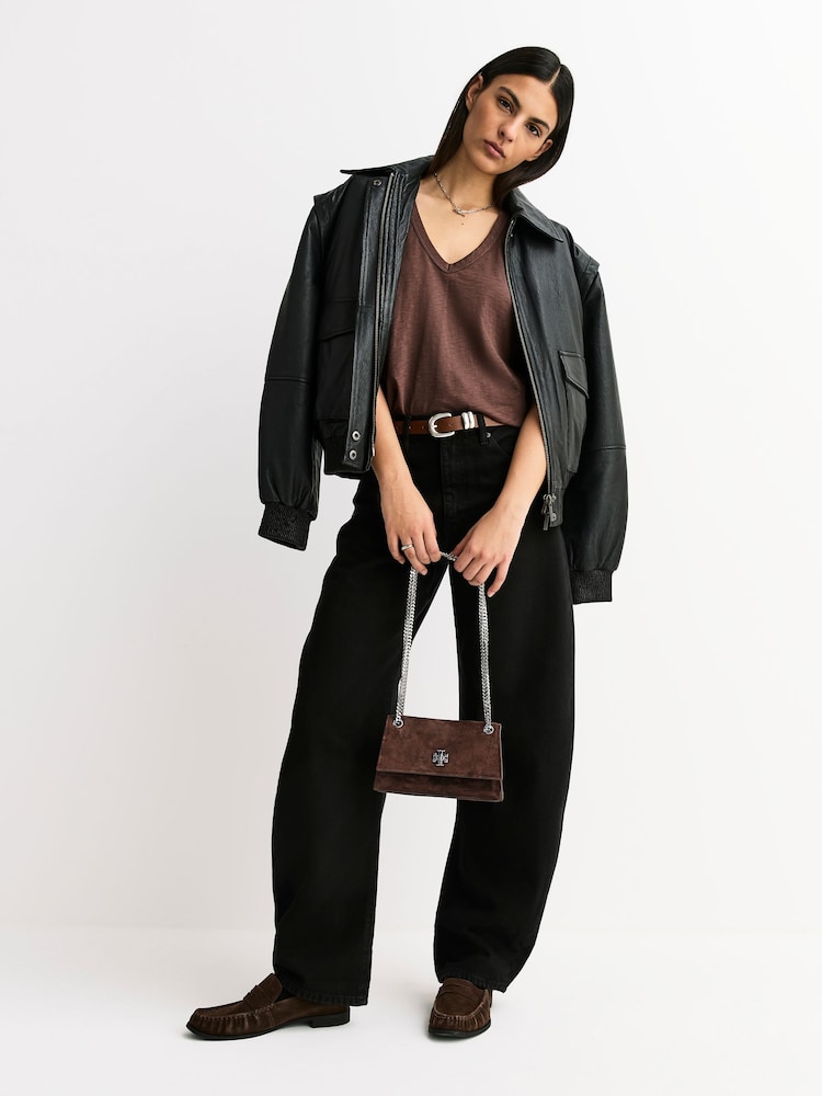 Tory Burch Dark Cocoa Kira Chevron Small Convertible Shoulder Bag - Image 2 of 5