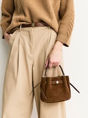 Tory Burch Caramel Romy Suede Mini Bucket Bag - Image 4 of 4