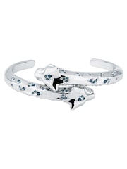 Karen Millen Silver Tone Leopard Print Cuff Bracelet - Image 1 of 3
