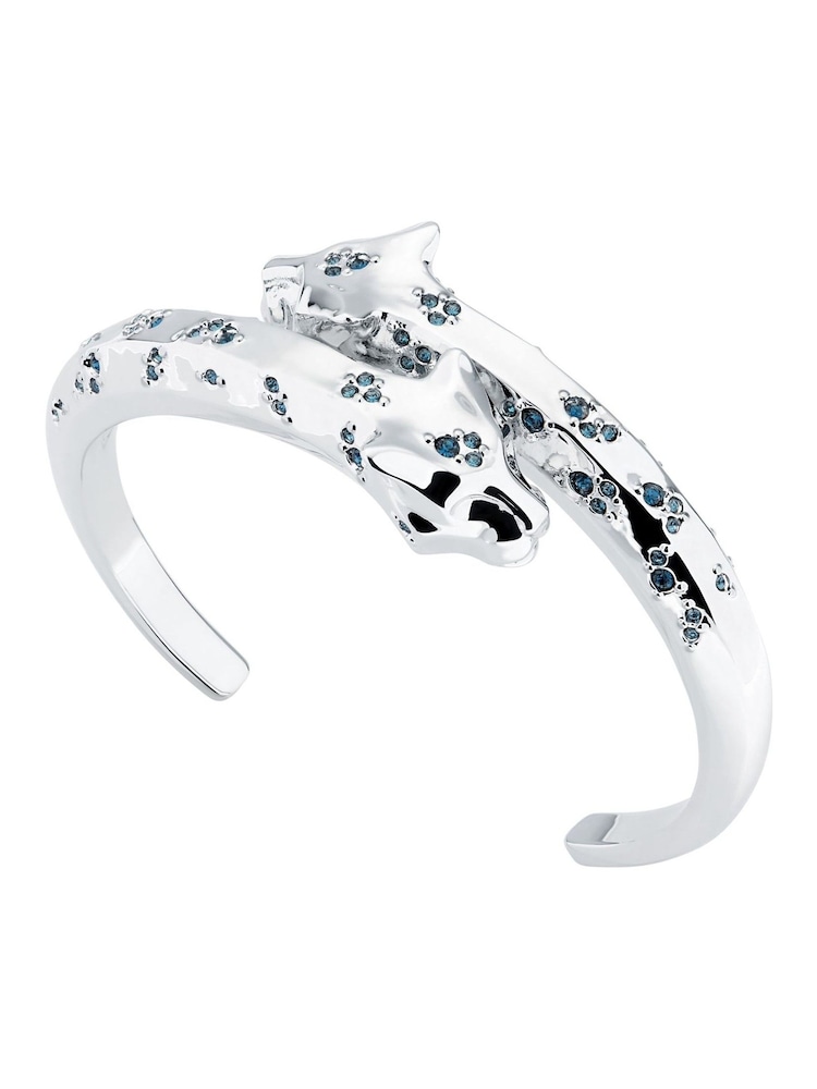 Karen Millen Silver Tone Leopard Print Cuff Bracelet - Image 2 of 3