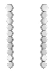 Karen Millen Silver Tone Mosaic Drop Earrings - Image 3 of 4