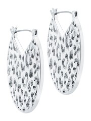 Karen Millen Silver Tone Leopard Print Spot Disc Earrings - Image 1 of 4