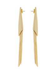 Karen Millen Gold Tone Metallic Fringe Drop Earrings - صورة 1 من 3