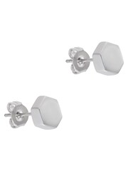 Karen Millen Silver Tone Mosaic Stud Earrings - Image 1 of 4
