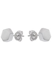 Karen Millen Silver Tone Mosaic Stud Earrings - Image 2 of 4