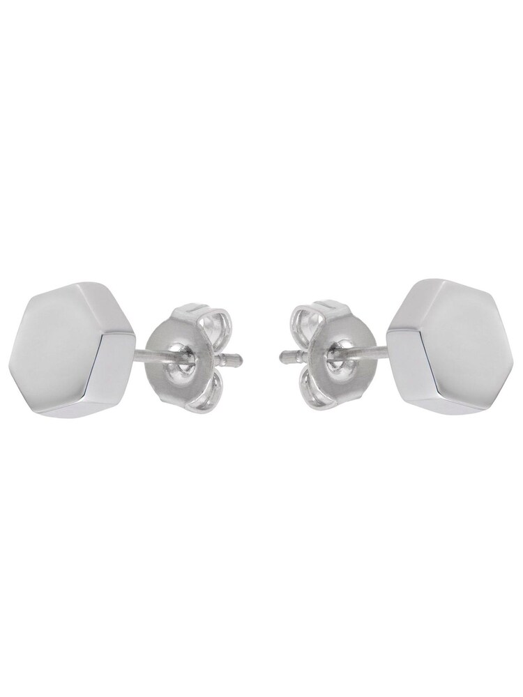 Karen Millen Silver Tone Mosaic Stud Earrings - Image 2 of 4