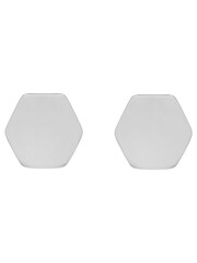 Karen Millen Silver Tone Mosaic Stud Earrings - Image 3 of 4