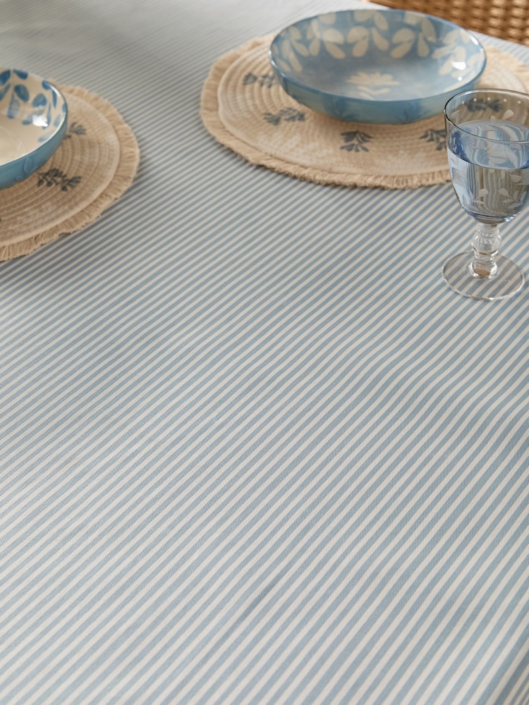 Blue Stripe Wipe Clean Tablecloth - Image 2 of 3