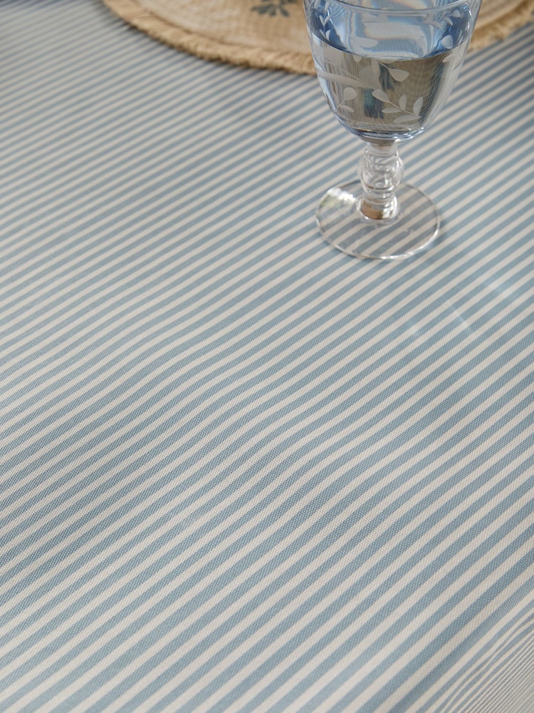 Blue Stripe Wipe Clean Tablecloth - Image 3 of 3