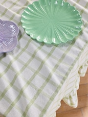 Gingham Check Washed Cotton Table Cloth - 画像 2 / 4