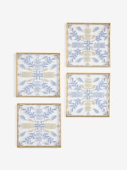 Set of 4 Blue Alice Tile Glass Coasters - Image 1 of 1