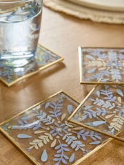 Set of 4 Blue Alice Tile Glass Coasters - Image 2 of 3
