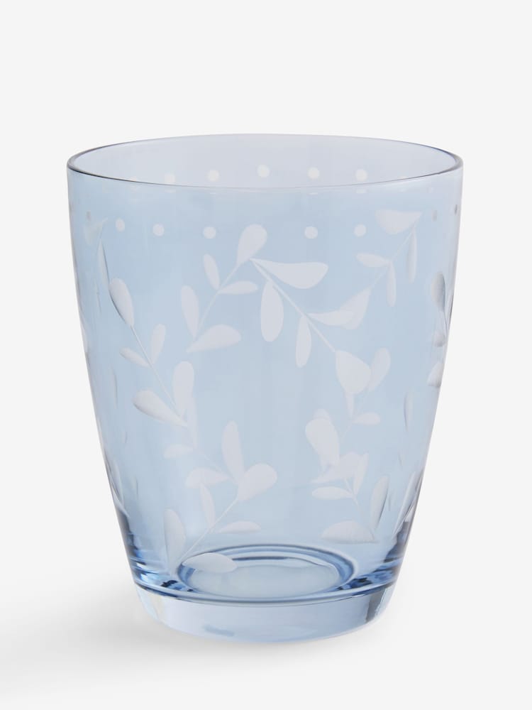 Set of 2 Blue Alice Etched Tumbler Glasses - Image 1 of 1