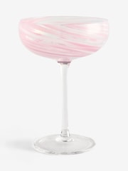 Set of 2 Pink Swirl Cocktail Glasses - Image 3 of 3