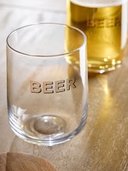 Set of 2 Clear Printed Beer Glasses - Image 2 of 2