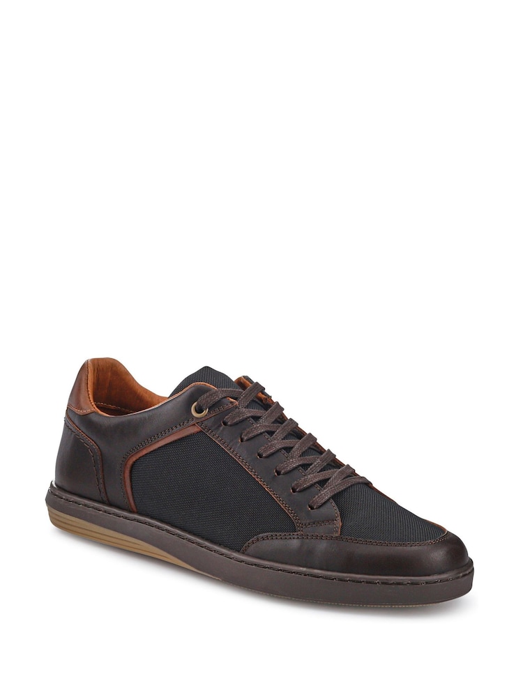 Jones Bootmaker Brown San Diego Leather Trainers - Image 2 of 5