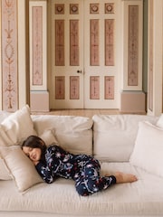 Chelsea Peers Blue Kids Organic Cotton Mystic Moon Print Long Pyjama Set - Image 4 of 5