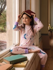 Chelsea Peers Pink Kids Astral Hearts Print Long Pyjamas Set - Image 1 of 5