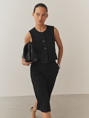 Black Tailored Crew Neck Waistcoat - Image 2 of 8