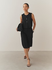 Black Tailored Crew Neck Waistcoat - Image 3 of 8