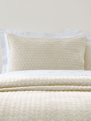 Bianca Natural Attica Velvet Embroidered Pillow Sham Pair - Image 1 of 2