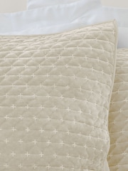 Bianca Natural Attica Velvet Embroidered Pillow Sham Pair - Image 2 of 2